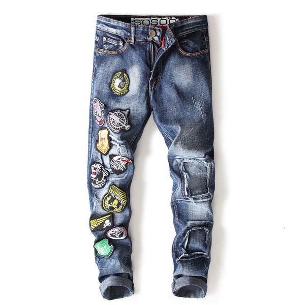 2020 spring men skinny biker jeans print embroidery slim fit denim pant jean plus size 38 calca jeans masculina jean slim homme, Blue
2020 spring men skinny biker jeans print embroidery slim fit denim pant jean plus size 38 calca jeans masculina jean slim homme, Blue
