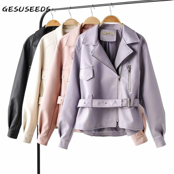 women's leather & faux white jacket women vintage pu coat casual loose turn down collar zip up black belt
women's leather & faux white jacket women vintage pu coat casual loose turn down collar zip up black belt