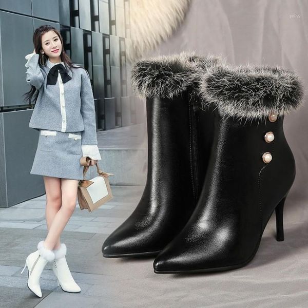boots us4-11 womens pu leather pointed toe ankle pearl stilettos high heel side zip fur shoes black white plus size c4281
boots us4-11 womens pu leather pointed toe ankle pearl stilettos high heel side zip fur shoes black white plus size c4281