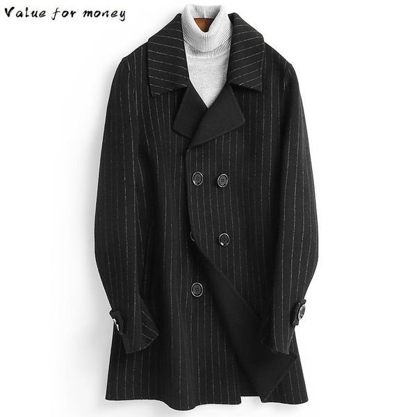 men's wool & blends 2021 coat men double breasted long jacket striped korean mens coats abrigo hombre d-04-1959a-2 kj3014, Black
men's wool & blends 2021 coat men double breasted long jacket striped korean mens coats abrigo hombre d-04-1959a-2 kj3014, Black