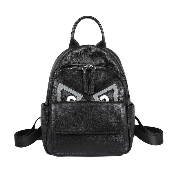 fashion eye design black women backpack black 100% genuine cow leather youth girl bagpack student school bag
fashion eye design black women backpack black 100% genuine cow leather youth girl bagpack student school bag