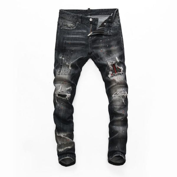 brand european style mens slim elastic jeans men elastic denim trousers zipper patchwork slim black hole jeans for men 8235, Blue
brand european style mens slim elastic jeans men elastic denim trousers zipper patchwork slim black hole jeans for men 8235, Blue