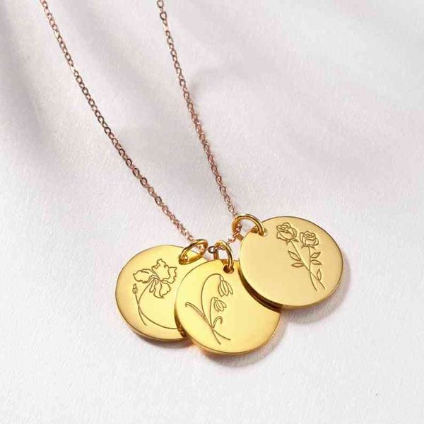 gold jewelry 14k stainless steel coin pendant necklace engraved birth flower wildflower for women mother's day gift, Silver
gold jewelry 14k stainless steel coin pendant necklace engraved birth flower wildflower for women mother's day gift, Silver