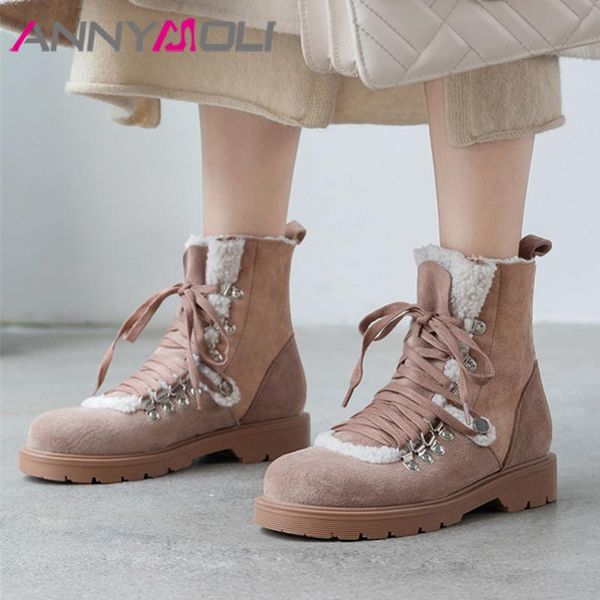 annymoli корова замши плюша плоский ботильоны натуральной кожи снег boots женщины узелок круглый toe леди обувь зима 2020 большой размер 33, Black
annymoli корова замши плюша плоский ботильоны натуральной кожи снег boots женщины узелок круглый toe леди обувь зима 2020 большой размер 33, Black