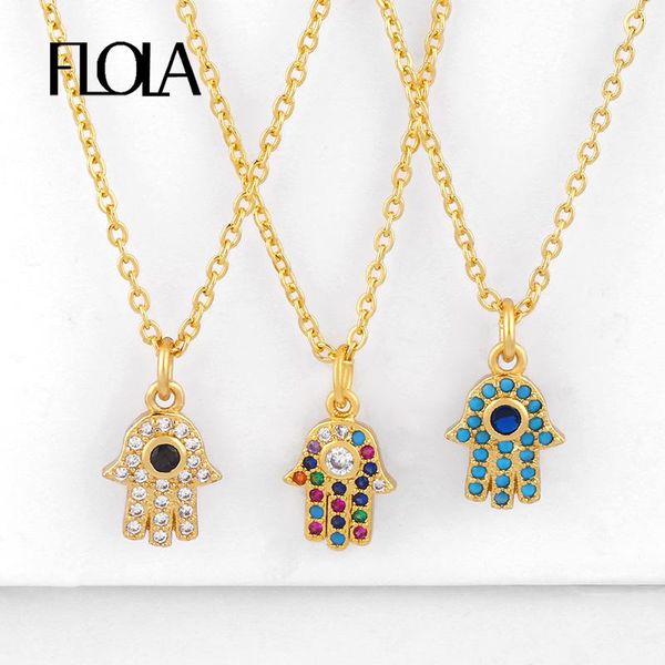 pendant necklaces flola cz gold filled fatima hand for women with crystal hamsa rainbow jewelry mano de colgant nkeq31, Silver
pendant necklaces flola cz gold filled fatima hand for women with crystal hamsa rainbow jewelry mano de colgant nkeq31, Silver