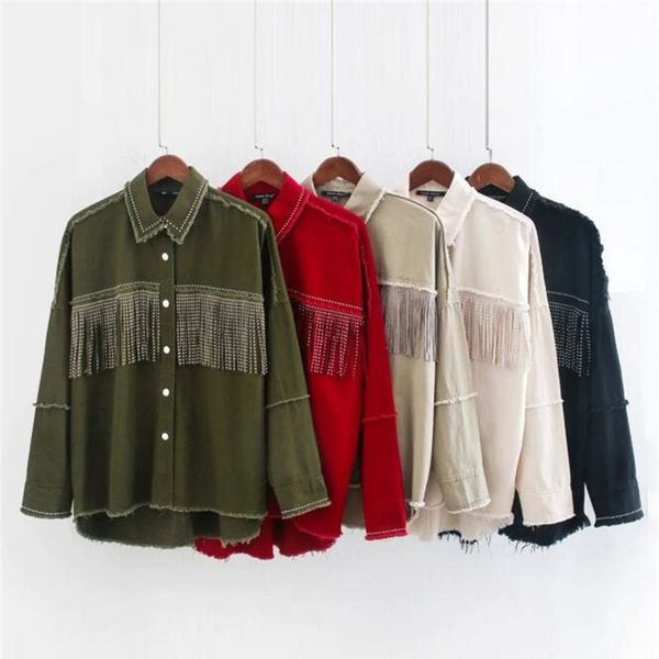 vintage stylish fringe beaded loose denim jacket coat women 2020 fashion long sleeve frayed trim ladies outerwear chaqueta mujer, Black;brown
vintage stylish fringe beaded loose denim jacket coat women 2020 fashion long sleeve frayed trim ladies outerwear chaqueta mujer, Black;brown