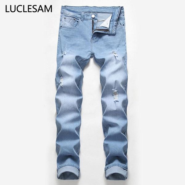 male ripped denim jeans stretch regular fit cowboy pants for men casual mens streetwear holes trousers hommes jeans, Blue
male ripped denim jeans stretch regular fit cowboy pants for men casual mens streetwear holes trousers hommes jeans, Blue