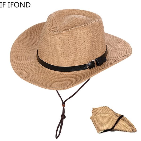 new summer hat panama hats men straw cowboy hat sun hat folding western wide curved brim y200714, Blue;gray
new summer hat panama hats men straw cowboy hat sun hat folding western wide curved brim y200714, Blue;gray