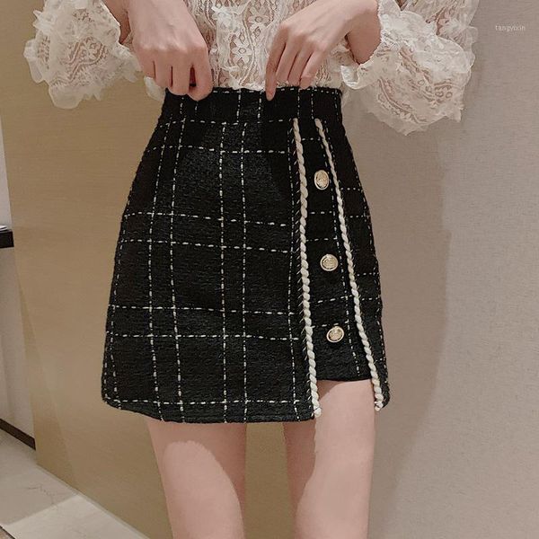 plaid tweed skirt women vintage buttons high waist a-line mini skirts autumn korean slim fit office lady plus size w4051, Black
plaid tweed skirt women vintage buttons high waist a-line mini skirts autumn korean slim fit office lady plus size w4051, Black