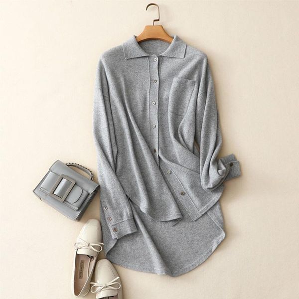women's knits & tees european brand fashion long sleeve turnd-down collar solid casual quality 100% cashmere cardigan sweaters, White
women's knits & tees european brand fashion long sleeve turnd-down collar solid casual quality 100% cashmere cardigan sweaters, White