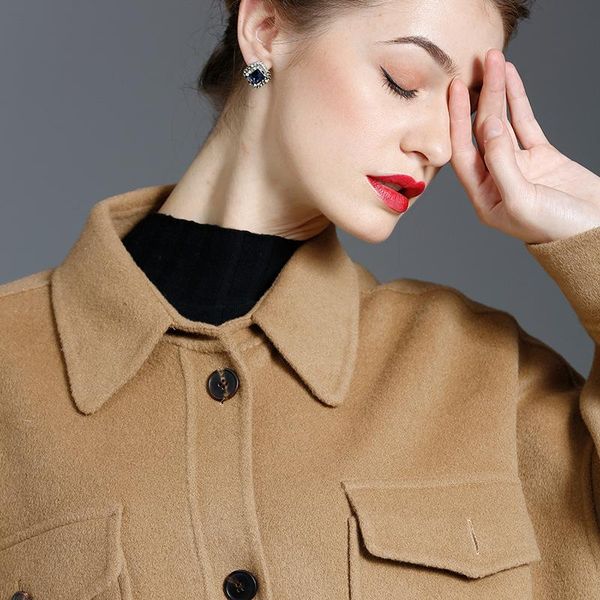 women double sided yellow windbreaker wool cashmere overcoats winter woolen jackets high end long handmade outwear oversize, Black
women double sided yellow windbreaker wool cashmere overcoats winter woolen jackets high end long handmade outwear oversize, Black