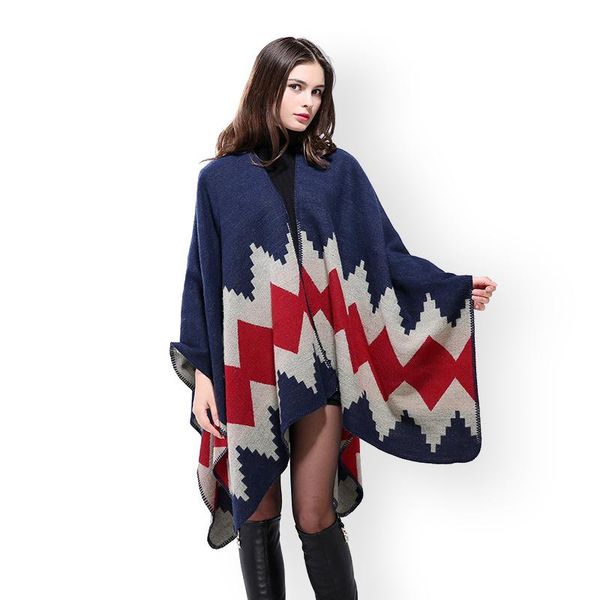 scarves fashion geometric diamond poncho for women cashmere blanket cloaks scarf lady winter thick warm cape shawl wraps, Blue;gray
scarves fashion geometric diamond poncho for women cashmere blanket cloaks scarf lady winter thick warm cape shawl wraps, Blue;gray