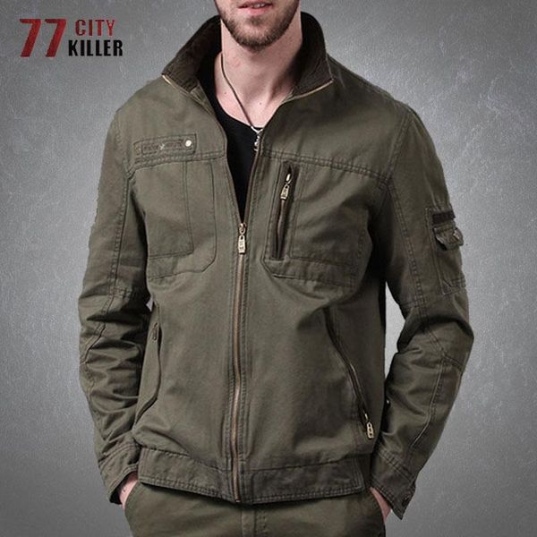 casual cargo jacket men multi-pocket wearable stand collar coats male outdoor combat tactical solid color mens clothing, Black;brown
casual cargo jacket men multi-pocket wearable stand collar coats male outdoor combat tactical solid color mens clothing, Black;brown