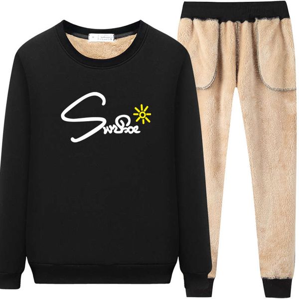 vipautumn and winter pure cotton sports plush thickening new casual two-piece suit, Gray 
vipautumn and winter pure cotton sports plush thickening new casual two-piece suit, Gray