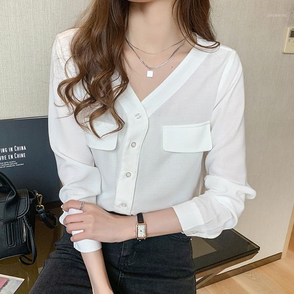 new v-neck white shirt women casual long sleeve blouse chiffon 2020 button autumn korean style clothes pocket womens shirts1
new v-neck white shirt women casual long sleeve blouse chiffon 2020 button autumn korean style clothes pocket womens shirts1