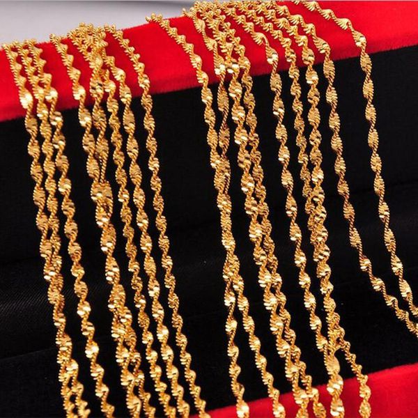 10pcs fashion jewelry 16"-30" gold filled double water wave necklace chain women's necklace lobster clasp wedding party gift, Silver
10pcs fashion jewelry 16"-30" gold filled double water wave necklace chain women's necklace lobster clasp wedding party gift, Silver