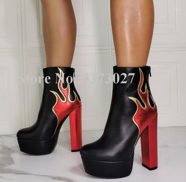 boots fashion chunky heel lady platform ankle flame printed leather short women real pos large size banquet1, Black
boots fashion chunky heel lady platform ankle flame printed leather short women real pos large size banquet1, Black