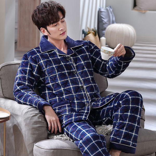 winter striped men clip cotton sleepwear suit thick warm pajamas long sleeve turn-down collar cardigan plus size male nightwear, Black;brown
winter striped men clip cotton sleepwear suit thick warm pajamas long sleeve turn-down collar cardigan plus size male nightwear, Black;brown