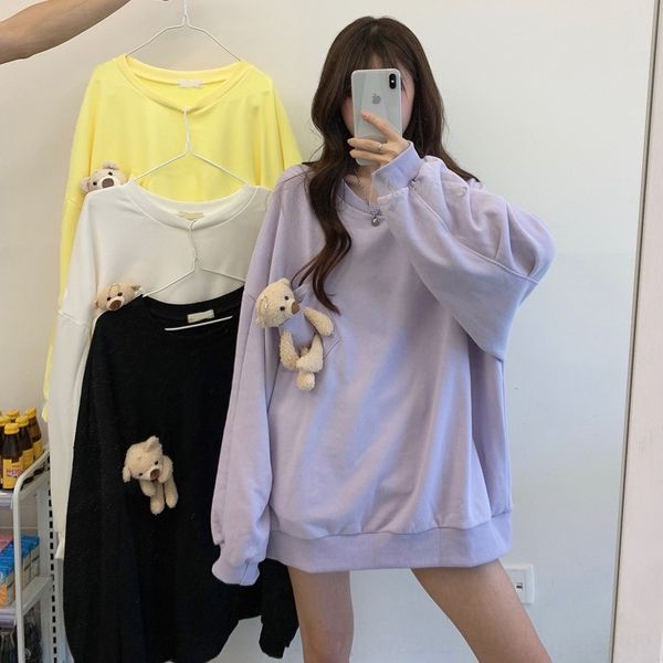 uruwp 2020 ins autumn internet celebrity sweater coat korean style loose cute bear long sleeve purple sweater women's coat new fashion, Black
uruwp 2020 ins autumn internet celebrity sweater coat korean style loose cute bear long sleeve purple sweater women's coat new fashion, Black