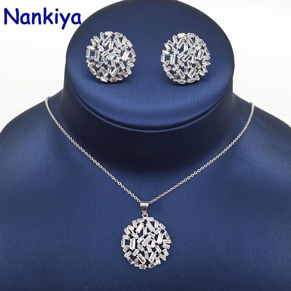 nankiya brilliant white clear cubic zirconia classic round shape sparkling earring and necklace zirconia set for women nc156, Silver
nankiya brilliant white clear cubic zirconia classic round shape sparkling earring and necklace zirconia set for women nc156, Silver