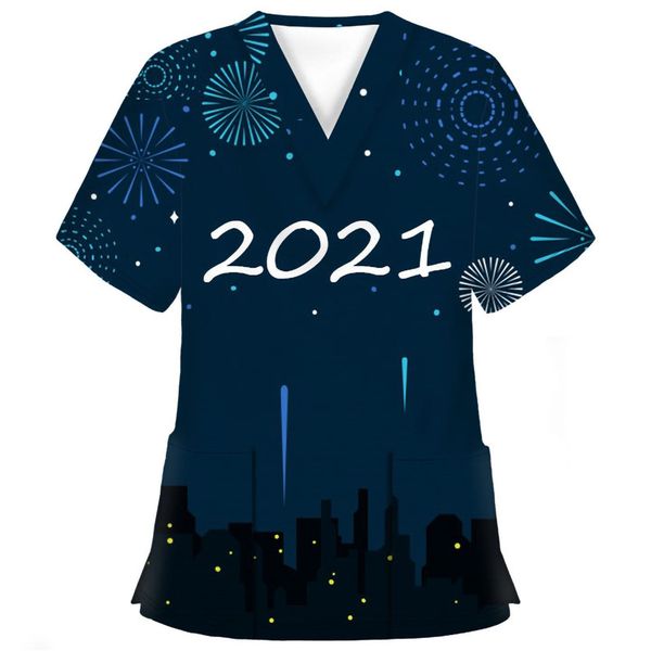 2021 new arrival womens designer tshirts fashion happy new year print short sleeve womens tees casual female nurse clothing, White
2021 new arrival womens designer tshirts fashion happy new year print short sleeve womens tees casual female nurse clothing, White