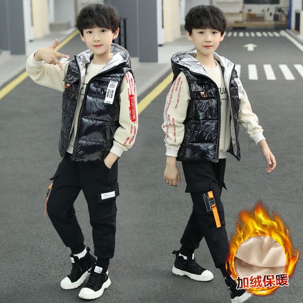 children's clothing boys and autumn sets 2020 new chinese big children autumn winter models three-piece foreign boy plus velvet thick t, White
children's clothing boys and autumn sets 2020 new chinese big children autumn winter models three-piece foreign boy plus velvet thick t, White