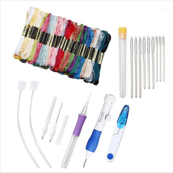 magic embroidery pen punch needle, embroidery pen set craft tool including 50 color threads for threaders knitting1, Black
magic embroidery pen punch needle, embroidery pen set craft tool including 50 color threads for threaders knitting1, Black