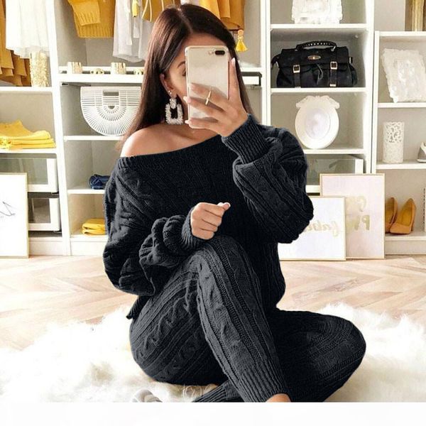 womens ladies solid off shoulder cable knitted warm 2pc loungewear suit set autumn sweater women 2018 sweater woman winter plaid, White;black
womens ladies solid off shoulder cable knitted warm 2pc loungewear suit set autumn sweater women 2018 sweater woman winter plaid, White;black