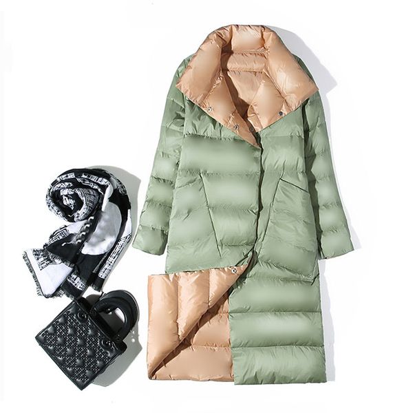 2021 new double-faced thin woman winter 90% white down female jacket breasted parka snow outwear 2diq, Black
2021 new double-faced thin woman winter 90% white down female jacket breasted parka snow outwear 2diq, Black