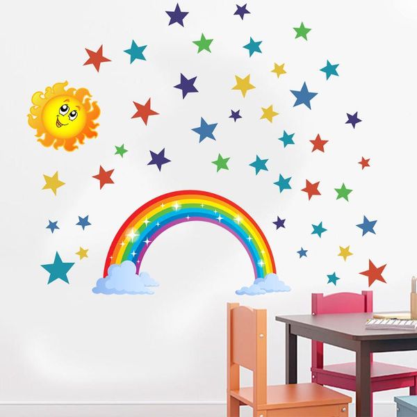 new rainbow star sun creative environmental wall stickers children's room removable decorative painting
new rainbow star sun creative environmental wall stickers children's room removable decorative painting