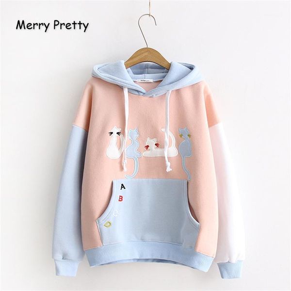 merry pretty women hooded sweatshirt winter cartoon cat embroidery hoodies casual long sleeve pullover hoodies tracksuit female1, Black
merry pretty women hooded sweatshirt winter cartoon cat embroidery hoodies casual long sleeve pullover hoodies tracksuit female1, Black
