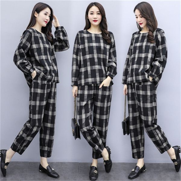 combined upper two chess and trousers sets of women's clothes hemp cotton mesh femme elegant pantalon parts 8c60, White
combined upper two chess and trousers sets of women's clothes hemp cotton mesh femme elegant pantalon parts 8c60, White