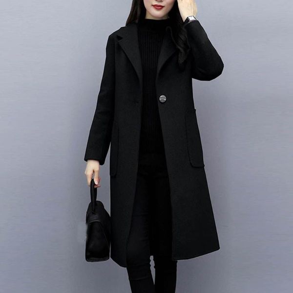 women wool coat winter korean version slim long coat full sleeve suit collar female outwear cardigan coats womens#g30, Black
women wool coat winter korean version slim long coat full sleeve suit collar female outwear cardigan coats womens#g30, Black