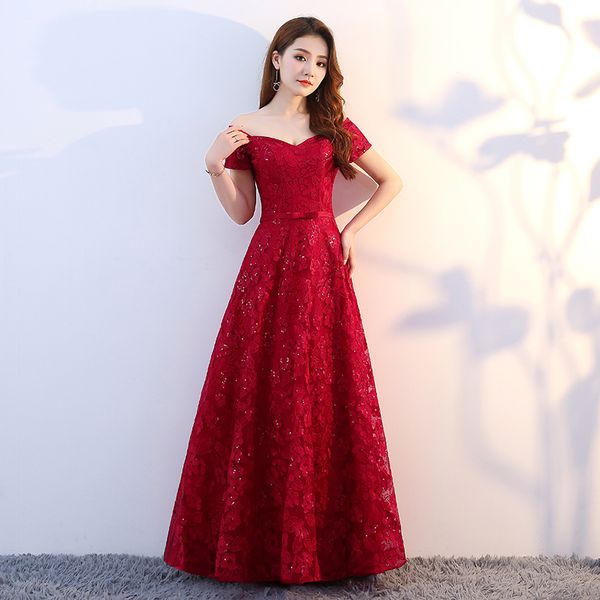 robe de soiree wine redoff the shoulder beading long evening dresses elegant lace up vestido de festa banquet party prom dresses, Black;red
robe de soiree wine redoff the shoulder beading long evening dresses elegant lace up vestido de festa banquet party prom dresses, Black;red