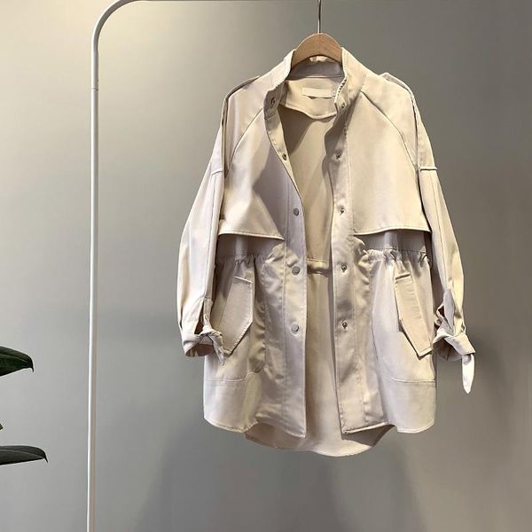 2021 women clothes long sleeve stand collar ladies midi length coat khaki trench femme casaco feminino harajuku abrigo mujer, Tan;black
2021 women clothes long sleeve stand collar ladies midi length coat khaki trench femme casaco feminino harajuku abrigo mujer, Tan;black