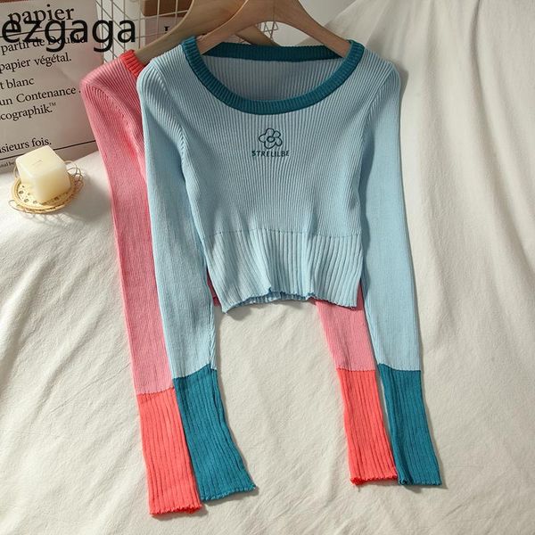 women's sweaters ezgaga women knitted sweater autumn embroidery flower korean fashion contrast slim pullovers base thin female short ca, White;black
women's sweaters ezgaga women knitted sweater autumn embroidery flower korean fashion contrast slim pullovers base thin female short ca, White;black