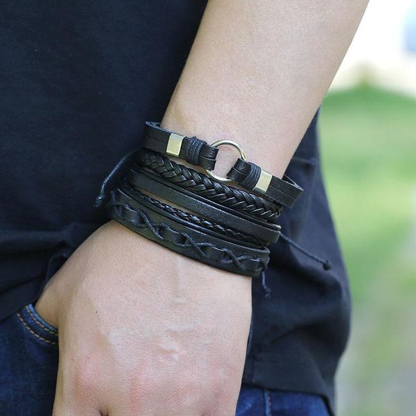 4pcs/set braided leather bracelets & bangles for men multilayer wristband vintage handmade bracelet adjustable men jewelry, Golden;silver
4pcs/set braided leather bracelets & bangles for men multilayer wristband vintage handmade bracelet adjustable men jewelry, Golden;silver