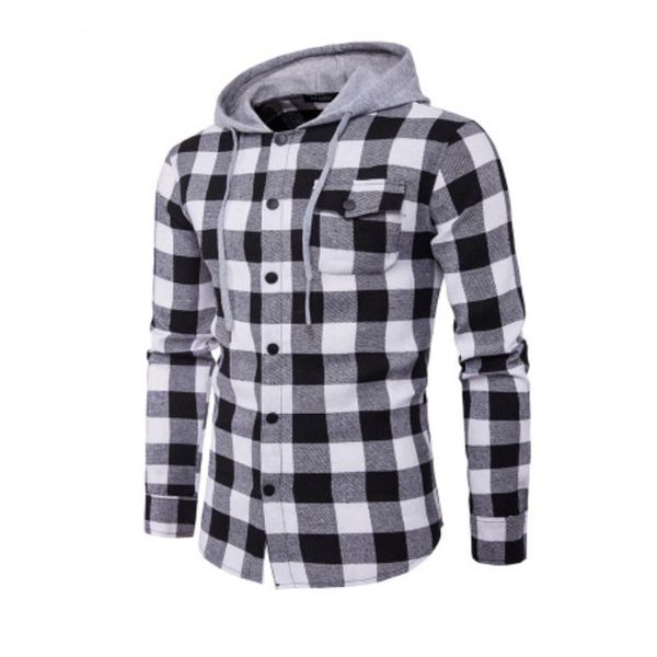 man plaid shirts male wear slim full sleeve man casual shirts street mens pocket wearing smart casual hoodie, White;black
man plaid shirts male wear slim full sleeve man casual shirts street mens pocket wearing smart casual hoodie, White;black