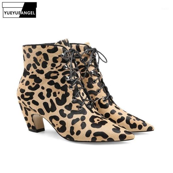 european women leopard ankle boots personality heels pointed toe night club footwear lace up 2020 party horse hair ladies shoes1, Black
european women leopard ankle boots personality heels pointed toe night club footwear lace up 2020 party horse hair ladies shoes1, Black