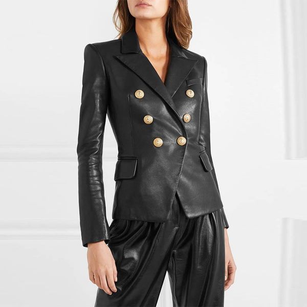 fashion double breasted pu leather jacket female great quality matte color was thin windproof leather jacket f293, Black
fashion double breasted pu leather jacket female great quality matte color was thin windproof leather jacket f293, Black