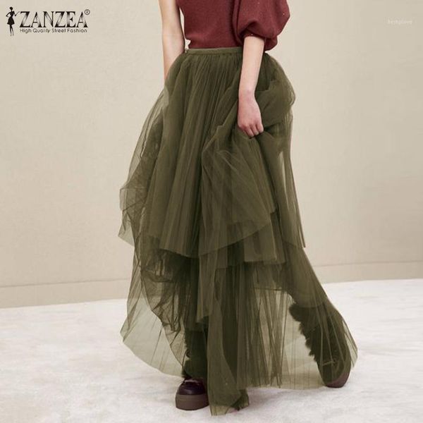 s 5xl 2020 summer mesh skirts vintage solid tulle pleated skirts zanzea women high waist ruffled long sundress faldas saia robe1, Black
s 5xl 2020 summer mesh skirts vintage solid tulle pleated skirts zanzea women high waist ruffled long sundress faldas saia robe1, Black
