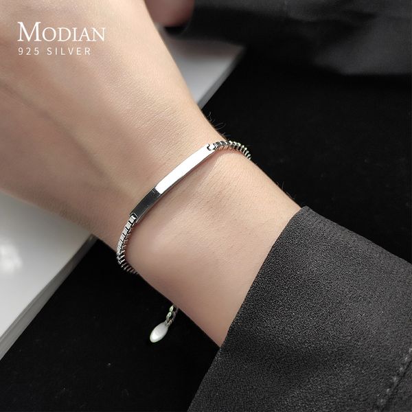 modian brands simple 925 sterling silver geometric rectangle bracelet for women box chain bangle japanese style fine jewelry 1028, Black
modian brands simple 925 sterling silver geometric rectangle bracelet for women box chain bangle japanese style fine jewelry 1028, Black