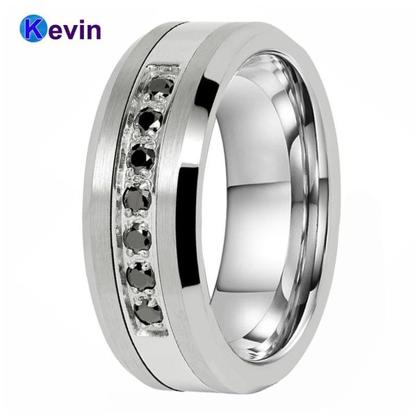 cluster rings wedding for men and women tungsten steel combined ring with 7 black cz stone inlay, Golden;silver
cluster rings wedding for men and women tungsten steel combined ring with 7 black cz stone inlay, Golden;silver