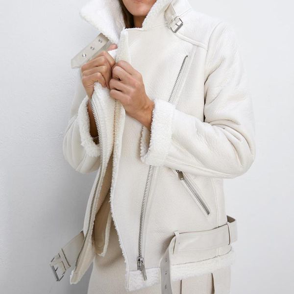 women's leather & faux women warm soft lambs wool jacket coats bomber motorcycle punk fur jackets female loose casual outerwear1, Black
women's leather & faux women warm soft lambs wool jacket coats bomber motorcycle punk fur jackets female loose casual outerwear1, Black