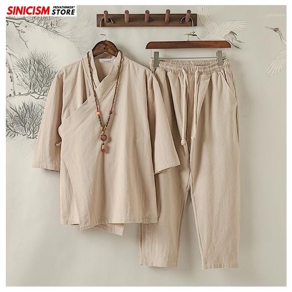 men's tracksuits sinicism store 2021 solid sets spring chinese style summer tracksuit mens loose pants 2 piece set suit male clothes, Gray
men's tracksuits sinicism store 2021 solid sets spring chinese style summer tracksuit mens loose pants 2 piece set suit male clothes, Gray