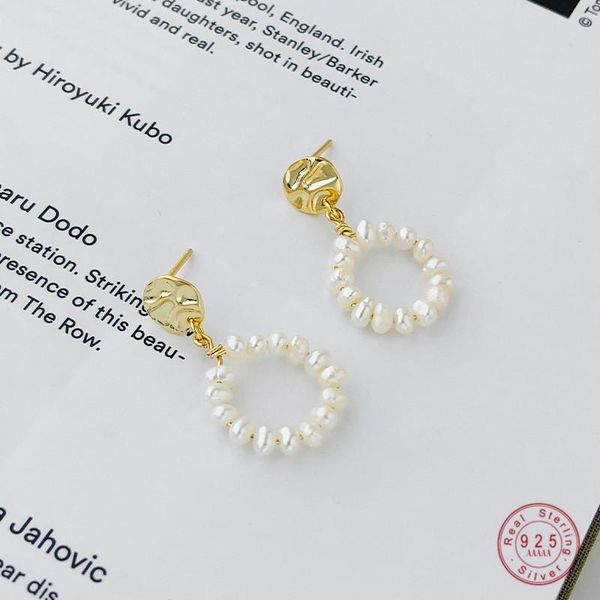 stud 925 sterling silver simple retro irregular round pearl earrings women fashion wedding party jewelry accessories birthday gifts, Golden;silver
stud 925 sterling silver simple retro irregular round pearl earrings women fashion wedding party jewelry accessories birthday gifts, Golden;silver