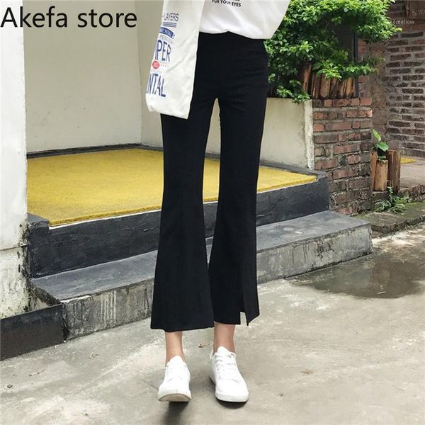 women's pants & capris women simple korean style high waist trendy all-match black slim womens spring 2021 chic female flare trousers l, Black;white
women's pants & capris women simple korean style high waist trendy all-match black slim womens spring 2021 chic female flare trousers l, Black;white
