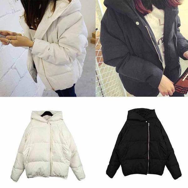 women autumn and winter warm cotton clothes jacket overcoat warm long sleeve cotton-padded clothes1, Black