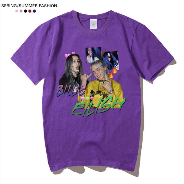 men and women couple casual billieeilish bili steam wave short-sleeved t-shirt tee new 2020, White;black
men and women couple casual billieeilish bili steam wave short-sleeved t-shirt tee new 2020, White;black