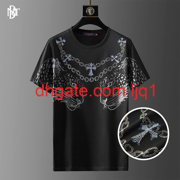 tuishang men's clothing - 2021 summer new european products european leopard head pattern printing and drilling cotton short sleeve t-s, Black
tuishang men's clothing - 2021 summer new european products european leopard head pattern printing and drilling cotton short sleeve t-s, Black